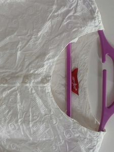 Elegant White chikankari Kurti Top