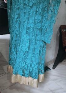 Teal Lace Anarkali Dress