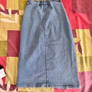 Denim Button-Down Skirt
