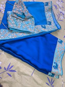 Embroidered Aqua Blouse