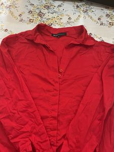 Red Button-Down Shirt