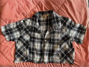 Lee Cooper Crop Shirt Black &amp; White (XS)