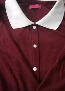 Burgundy Corduroy Long Sleeve