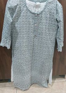 Lucknowi Embroidered Kurti And Palazzo