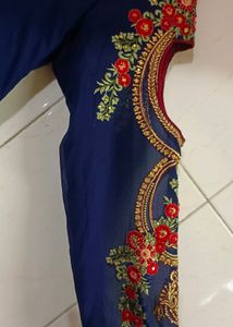 Ethnic Gown With Red Dupatta