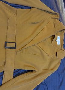 Mustard Blazer Style Mini Dress