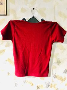 Ribbed Maroon Top