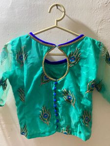 Teal Peacock Blouse
