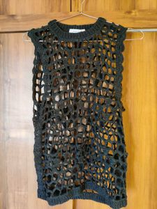 Brand New Black Mesh Top