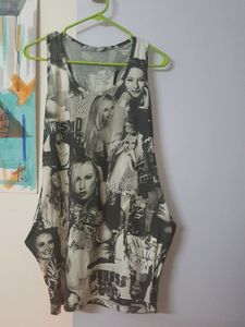 Black N White Mini Casual Dress