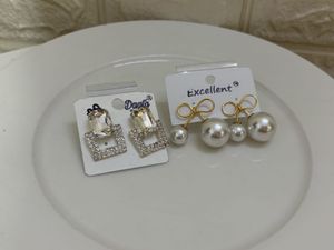 Stylish Pearl &amp; Crystal Drop Earrings