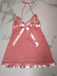 Pink Lace Babydoll Lingerie