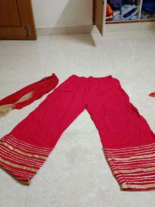 Red &amp; Orange Printed Suit