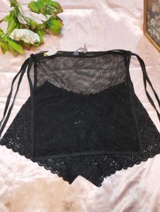 Black Lace &amp; Mesh Top