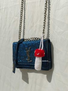 Crochet Mushroom 🍄 Lipstick Holder / Bag Charm