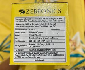 Zebronics Astra 20R Portable Bluetooth Speaker