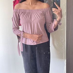 Velvet Pink Top Perfect Wear For Weekend Outings