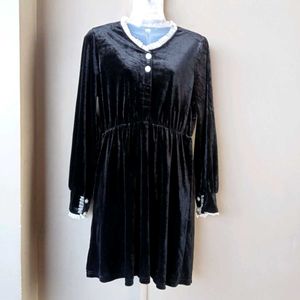 Black Velvet Mini Dress