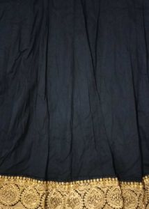 Black &amp; Gold Embroidered Anarkali Dress
