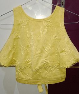 (1.5 Yr-2.5yr)Yellow Top With denim Shorts