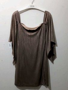 Bronze Metallic Mini Dress