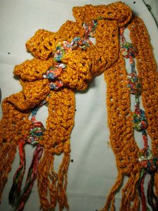 Handmade Crochet Scarf with Fringe