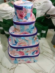 Floral Cosmetic Bag Set 5