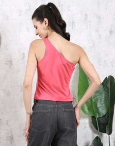 Shein One Shoulder Straight Hem Short Top