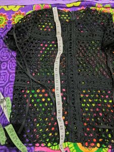 Kylie Black crochet top