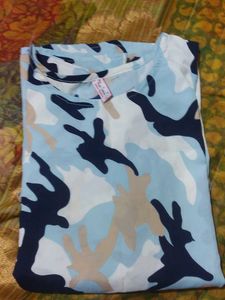 Camo Print Ruffle Top