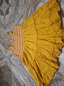 Mustard Yellow Fit And Flare Dress