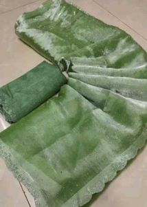 Elegant Green Embellished Saree