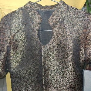 Vintage Gold Brocade Kurti ,golden Kurt