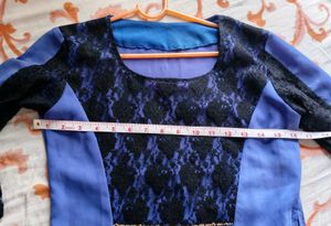 Blue Lace Detail Top