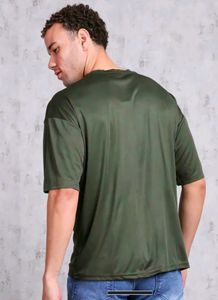 Olive Green T-Shirt with Funky Graphic Print