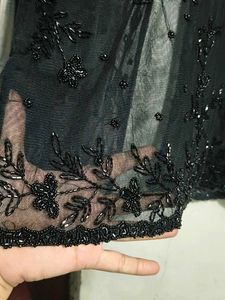 Beaded Black Net Shrug