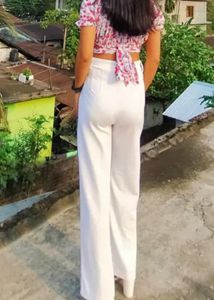 White Wide Leg Trousers