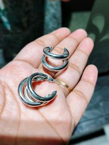 Silver Trio Hoops