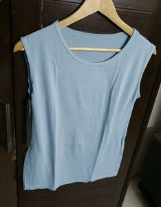 Women Light Blue Sleeveless Tank Top