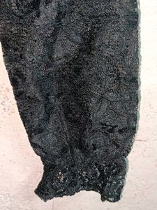 Elegant Lace Mini Dress Layered Black