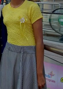 Bubble Cotton Blend Vintage Yellow Top