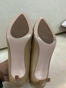 Beige Pointed Toe Heels