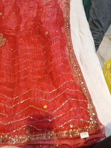 Red Embellished Saree (Minor Issue)
