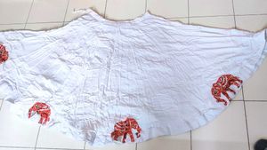 White Patch Work Skirts Skirt