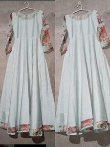 Light Blue Colour Full Flared Frock