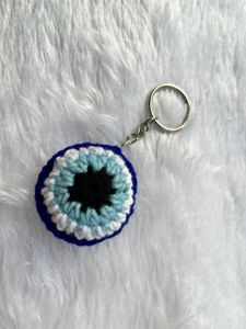 Evil Eye Crochet Keychain