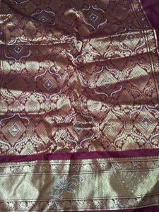 It Is Green Pure Kanjivaram With Big Maroon Silk