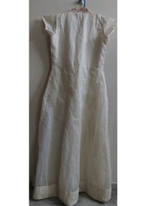 Beautiful White Anarkali with Pink Gold Florals