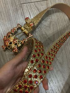 y2k gold studded belt