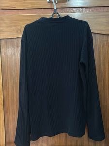 Black Ribbed Long Sleeve tshirt